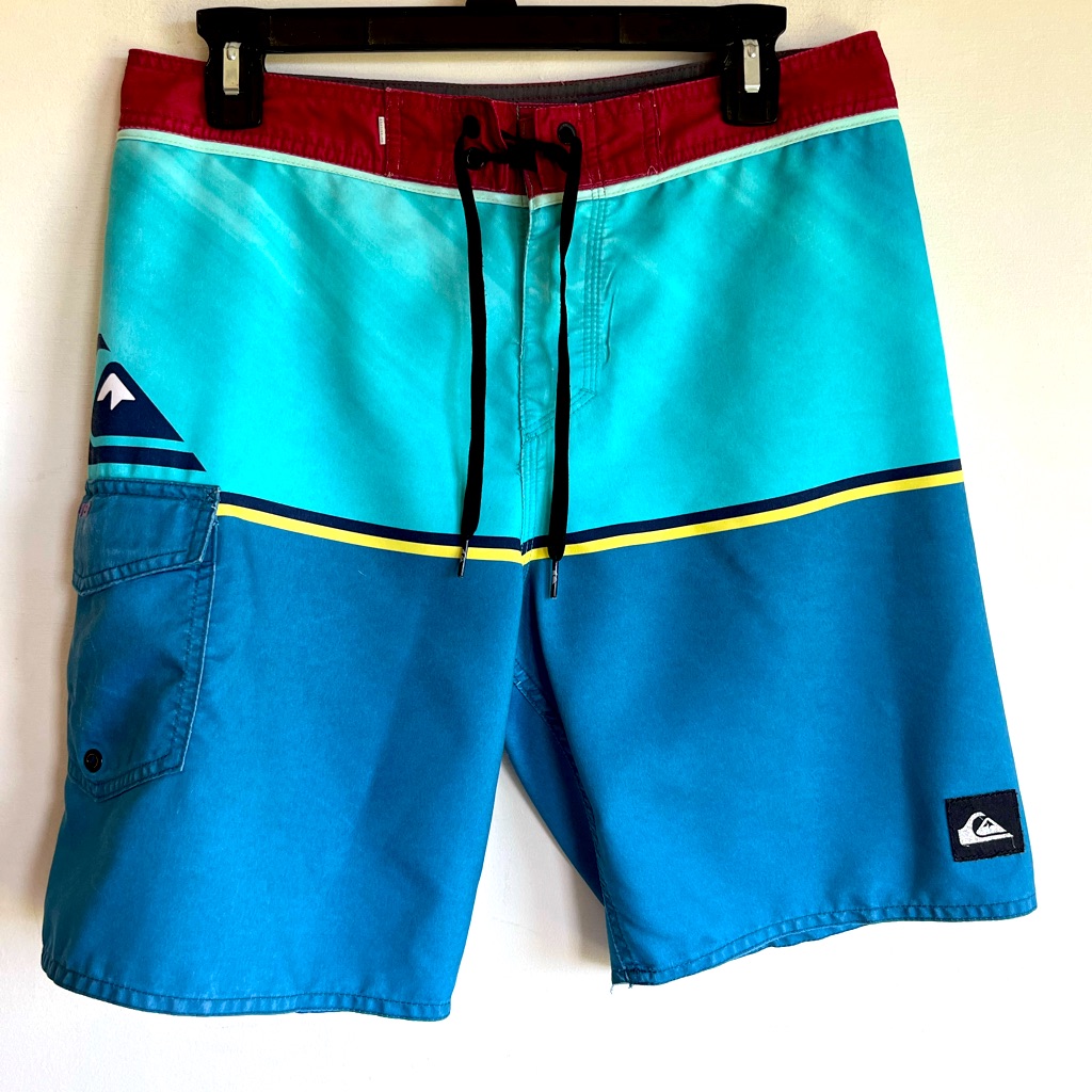 Quiksilver Surf Brand Surfing Board Shorts Mens 30 Two Tone Blue Maroon